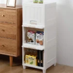 Multipurpose 3-Layer Storage Cabinet – Foldable Plastic Drawer Organizer for Kitchen, Bathroom, Bedroom & Wardrobe