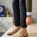 Suede Clogs with Tailored Style