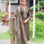 Elegant Vishava Roman Viscose Suit Set with Printed Dupatta