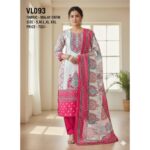VL093 Elegant Malay Satin Printed Suit Set with Dupatta