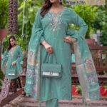 Elegant Sea Green Embroidered Kurta Set with Dupatta