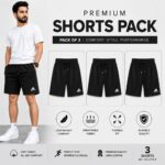 Men’s Premium Sports Shorts – Multi-Color Pack (Pack of 3)
