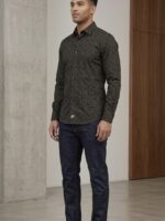 Premium Black Cotten printed Formal Shirt - Image 2
