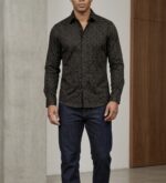 Premium Black Cotten printed Formal Shirt