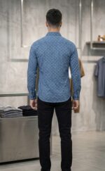 Stylish Sky Blue Printed Formal Shirt - Image 2