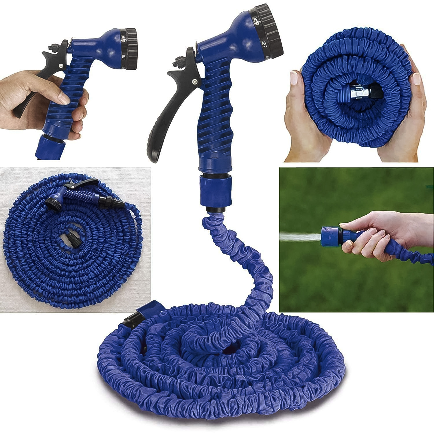 YIMplJhOSB77CHx5OdYkMT0khXyS0CENFOf6eyi7 Expandable Magic Garden Hose With Spray Gun Approx 4 Metre Pipe (1 Set Mix Color) - Image 1