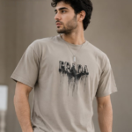 Cotton Lycra heavy gsm down shoulder PRADA T shirt