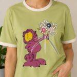Women's Light Green Graphic Printed Round Neck T-Shirt