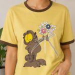 Women's Yellow Garfield Graphic Printed T-Shirt. Free Size