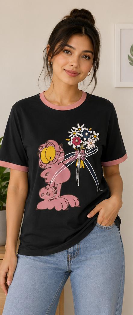 WhatsApp Image 2026-07-04 at 5.49.08 PM Women's Black Graphic Printed Round Neck T-Shirt - Image 1